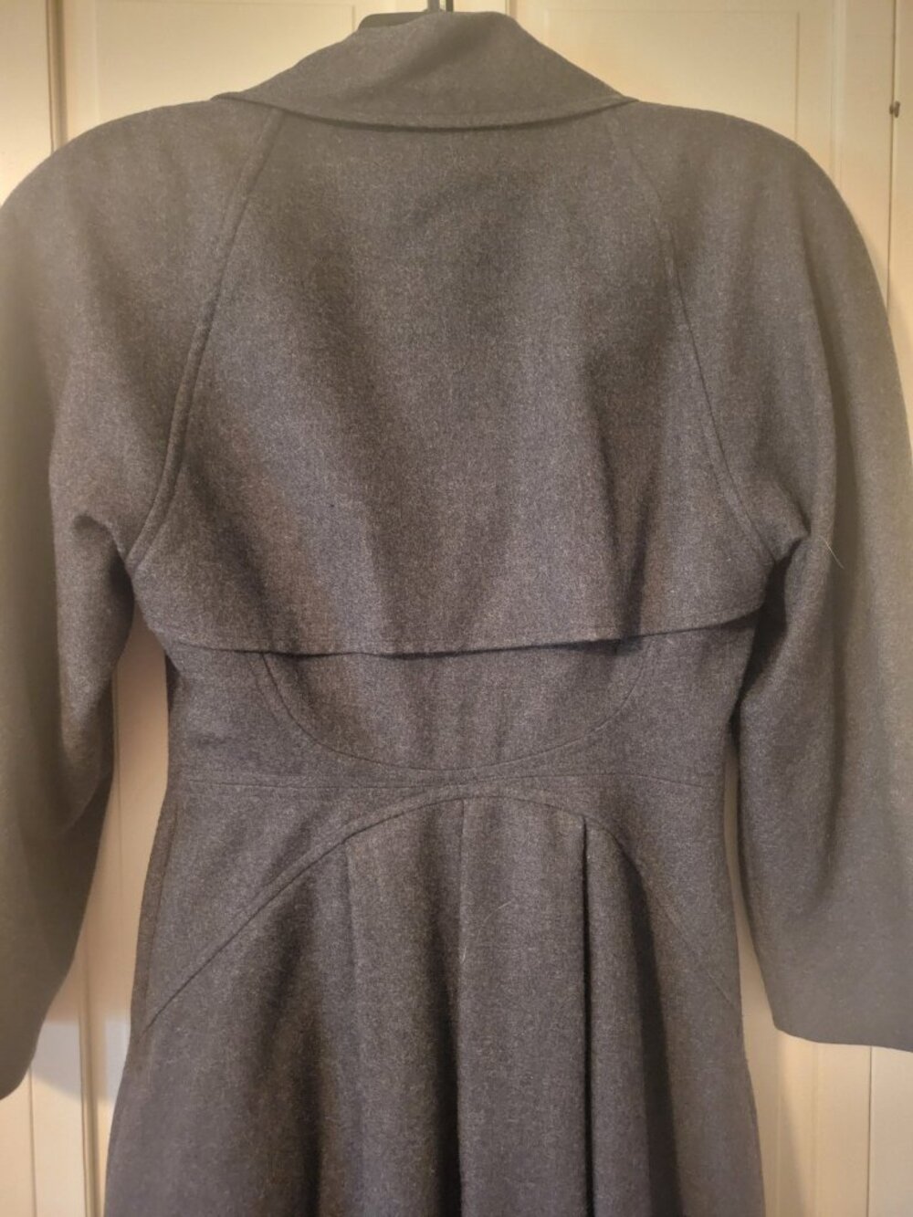 Louis Feraud Vintage Virgin Wool Maxi Coat Gray Made W Germany US 8 - Picture 6 of 11